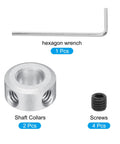 Tough As Nails 2 Pack Drop Dead Solid Shaft Collar 6MM Bore 1/4 Inch Aluminum Set Screw Clamping Collar with hexagon wrench and screws.