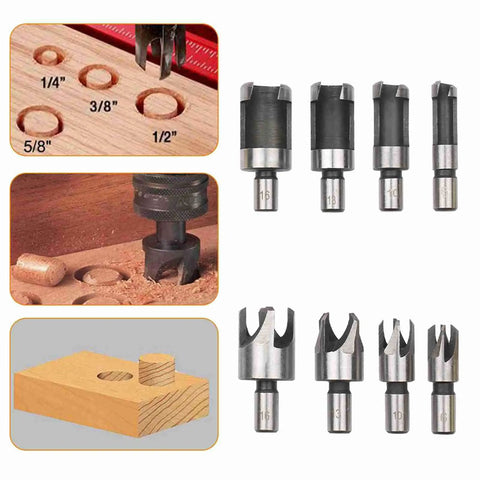 Real Deal Woodworking Plug Cutters Kit With Hex Shank Drill Bits And Countersink Bites For Hardwood Builds showcases steel cutters and plug sizes.