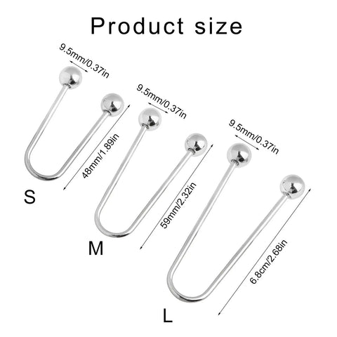 Two Pack Metal Spiral Fasteners Double Head Brooch Clips Secure Clothing And Shawl Collars Keeping Loose Garments Locked Down With Zero Drama This Everyday Staple Is A Total Game Changer For Anyone On The Go size guide showing S, M, L measurements for clips in silver.