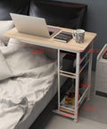 Heavy Duty Mobile Overbed Laptop Desk With Wicked Smooth Lockable Casters Reinforced Steel Build, dimensions shown.