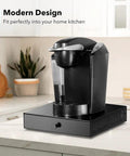 K Cup Organization Drawer And Holder For Keurig Coffee Machines, Holds 36 Pods, on a kitchen countertop, saves space