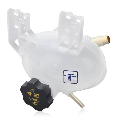 Front Engine Coolant Reservoir Radiator Expansion Tank With Cap Fits Jeep Compass Renegade And Fiat 500X close-up view with black cap