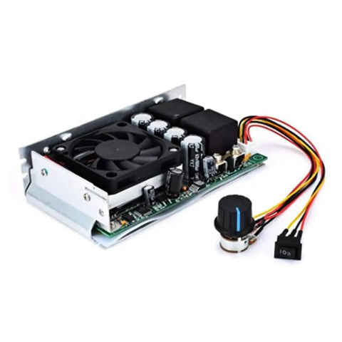 DC Motor Speed Controller 10-50V 100A Peak 5000W PWM Regulator with fan and wiring shown