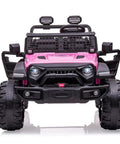 Front view of a pink Powerful 24V Kids Ride On Dual Seat Electric Car With Remote Control Dual 120W Motors Battery Powered.