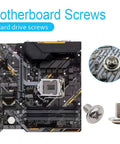 Heavy Duty M2 Standoff And Screw Kit Compatible With Asus Gigabyte Asrock Msi Motherboards For Nvme Sata Hdd PC Cases Fans Psu Build Upgrades Gonna Last A Lifetime No Sweat Assembly motherboard screws with different sizes, designed for securing hard drives.