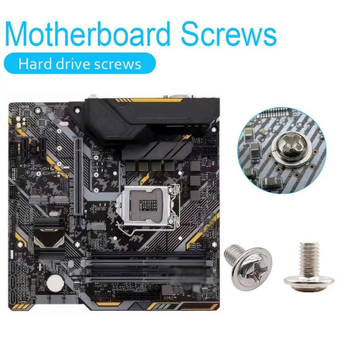 Heavy Duty M2 Standoff And Screw Kit Compatible With Asus Gigabyte Asrock Msi Motherboards For Nvme Sata Hdd PC Cases Fans Psu Build Upgrades Gonna Last A Lifetime No Sweat Assembly motherboard screws with different sizes, designed for securing hard drives.
