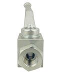 Autovo hydraulic 3/8 in NPT ball valve, 2-way, high-pressure 7250 PSI, metal body, front view