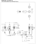 Technical diagram of NuWave French Bidet Faucet in Polished Chrome with solid brass construction and deck mount installation.