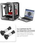 3D printer with laptop and 2-Pack Stainless Steel T8 Lead Screws With Copper Nuts for precise pitch and reliable prints