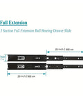 Side Mount Ball Bearing Drawer Slides Set Four 20 Inch Three Section Soft Close Damping Built To Last Heavy Duty Cold Rolled Steel
