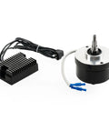 Reliable Heavy Duty Alternator Regulator Direct Swap Kit For Vintage Harley Sportster XL 1965 Through 1983 And FL 1941 Through 1969 components with black heatsink and wiring.