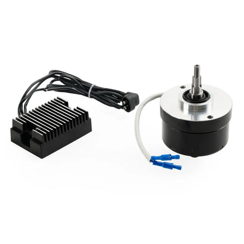 Rock Solid Black 12 Volt 17 Amp Alternator Generator Conversion Kit With Electronic Regulator for Harley Sportster XL models.