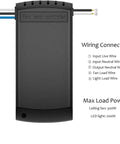 3 In 1 Ceiling Fan Remote Control Kit With Light, Timing And Speed, Wireless Receiver showing wiring connections and max load.