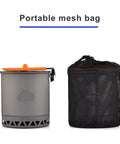 1.6L Camping Pot For Outdoor Cooking, Hiking And Picnics with mesh bag, lightweight trekking cookware, durable travel pot