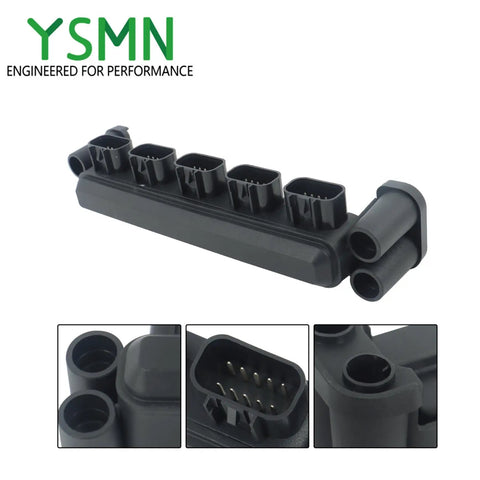 Hassle Free SmartCraft Junction Module Replacement For Mercruiser Outboards 5 Port Stackable Marine Electrical Panel angled view