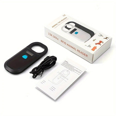 Pet Microchip Scanner 134.2KHz and 125KHz EMID FDX-B ISO 11784 Or 11785 Reader with accessories and packaging