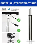 Extra Long Gas Lift Cylinder Tube For Bar Stool 17 To 27 Inches 10 Inch Stroke Heavy Duty 1000 Lbs Class 4 Hydraulic Pneumatic Cylinder Shock Piston