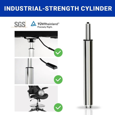 Extra Long Gas Lift Cylinder Tube For Bar Stool 17 To 27 Inches 10 Inch Stroke Heavy Duty 1000 Lbs Class 4 Hydraulic Pneumatic Cylinder Shock Piston