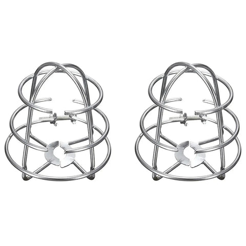 Heavy Duty Stainless Steel Fire Sprinkler Head Guard And Top Tier Protective Cage for overhead units, shown from the side.