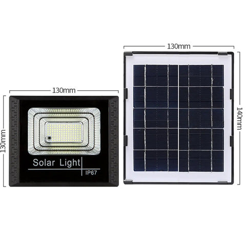 JUDYSSY Waterproof Solar Led Street Lamp, Solar Patio Lights Dusk to Dawn Solar Flood Light for Courtyards Building Facades, 130mm solar light and panel.