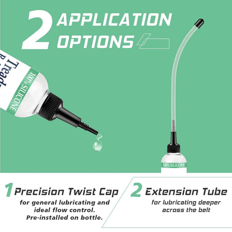 One Hundred Percent Silicone Treadmill Lubricant For Belt Non Toxic Odorless Four Oz Bottle With Tubes And Five Cloths Reduces Friction