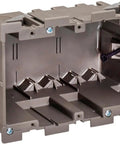 Three Gang Retrofit Wall Box For Old Work Install Remodel Ready Walls Stud Or No Stud Mount One And One Half Inch Toggle Depth