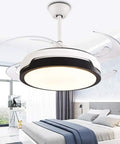 42 Inch Ceiling Fan With Bright Led Lighting And Handy Remote Control Bringing Slick Invisible Bladeless Style To Your Spot For Solid Airflow And A Major Room Upgrade in a modern bedroom.
