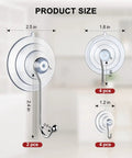 Image showing 10 Pack Suction Cup Hooks Set In Three Sizes Clear PVC With Stainless Steel Removable And Reusable Waterproof Hangers.