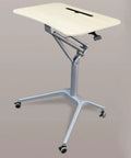 Kick Back And Roll Mobile Laptop Desk, Smooth Traveling Workstation With Heavy Duty Casters, Compact Couch Side Table For Chill Living Room Setup Or Easy Grind Mode, Black, adjustable angled surface.