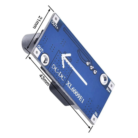 XL6009 Boost Converter 10 Pack High Frequency DC-DC Step Up Regulator Adjustable 3-30V to 5-35V blue module top view