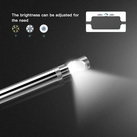 Rigid Rifle Borescope With LED Lights And Right Angle Mirror For Gun Cleaning Camera 26 Inch Rod Fits 20 Caliber And Larger Firearms Works With Android Windows PCs Inspect Barrel For Cleanliness Throat Erosion Rifling Wear, LED head lit