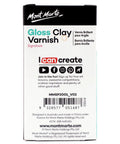 Back of Glossy Clear Clay Sealant packaging with brand logo and social media icons