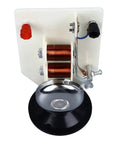 Top Shelf Electric Vertical Acoustics Demonstration Kit For Classroom Physics Labs And Science Teaching Aid To Visualize Air Sound Waves, showing copper coils and a bell.