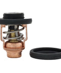 DIY Friendly Thermostat Repair Kit For Mercury Marine Outboard Engines 4 Stroke 8 To 30 HP Carb EFI 140 F Temperature Rated Replaces 855676002 8M0119207 8M0139434 855676005, showing thermostat and gasket