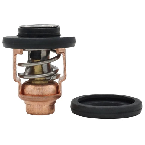 DIY Friendly Thermostat Repair Kit For Mercury Marine Outboard Engines 4 Stroke 8 To 30 HP Carb EFI 140 F Temperature Rated Replaces 855676002 8M0119207 8M0139434 855676005, showing thermostat and gasket