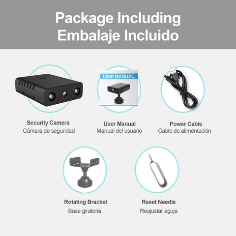 Ultra Mini WiFi Spy Camera Hidden Nanny Cam With Motion Detection And Night Vision Full HD Video For Home Security package contents