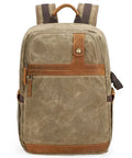 Front view of waterproof camera backpack with hidden side access, retro batik canvas DSLR shoulder bag for men and women.