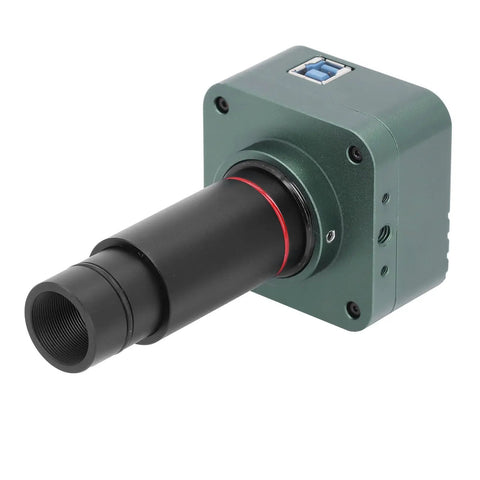 Killer 4K 8MP USB3 Digital Eyepiece For Microscopes And Telescopes With PointFiveX Lens Adapter Plug And Play USB Camera For Live 4K Video High Definition Imaging UVC Compatible Easy Connection To Computer Or Monitor black aluminum body with USB port