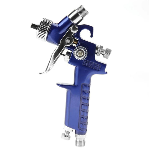 Pro Grade Mini Pneumatic Spray Gun With Swappable 0.8 And 1.0 Mm Tips for Car Repair, showcasing precision control design.