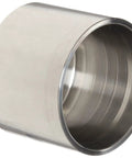 Stainless Steel 304 Holedall Ferrule Fitting For Sanitary Hoses, Crimp Seal, Leak Resistant Connection, angled view