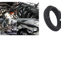Heavy Duty 20 Feet AN4 An6 An8 An10 Black Nylon Braided E85 PTFE Fuel Line Kit With Fittings For Gas Cooler Hose And CPE Rubber Wiring Harness Upgrade, coiled black fuel hose