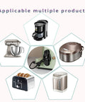 Four Pack Cord Organizer For Appliances And Kitchen Cords showing use with coffee makers, mixers, and toasters