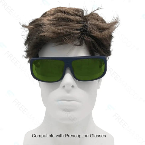 Pro Grade Laser Safety Glasses With Hella Protective OD Six Plus Coverage From 190NM To 1700NM Wavelengths on mannequin head