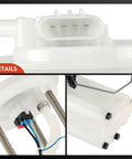 Close-up view of Heavy Duty Electric Fuel Pump Module Assembly For Buick Riviera And Oldsmobile Aurora with connectors and hoses.