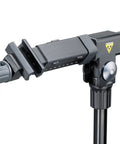 Close-up of Elite Bike Repair Stand with non-marking rubber jaws and 360 degree rotating clamp head for secure hold