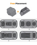 Diagram showing interior arrangement options for 2 In 1 Sling Bag For Dope Everyday Carry And Photo Gear, Crossbody Camera Backpack.