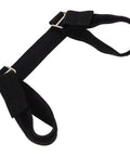Black Must Have Golf Swing Trainer Arm Band For Correct Swing Technique, lightweight and adjustable practice tool on white background.