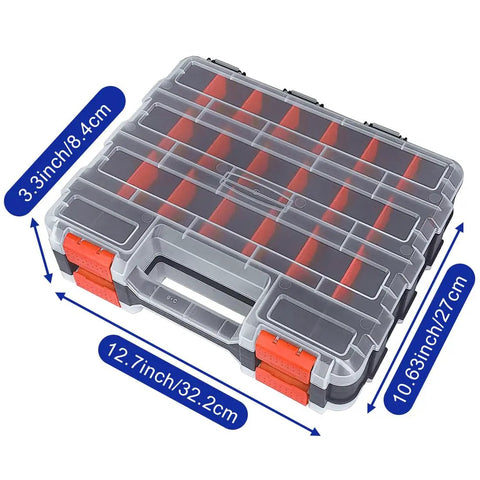All In One Must Have 1575 Piece Stainless Steel Nuts And Bolts Kit With SAE Size Variety, Includes Phillips Pan Head And Flat Head Screws, Assorted Nuts Bolts And Washers, Rustproof 304 Grade, Orange Double Sided Organizer Box.