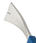 Close-up of Claw Molding Puller 10 Inch Pry Bar with forged steel claw and no slip cushion grip, visible nail slot.