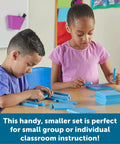 Children using Base Ten Blocks Smart Pack 121 Pieces For Hands On First Grade Math Practice Ages 6 Plus Educational Toys